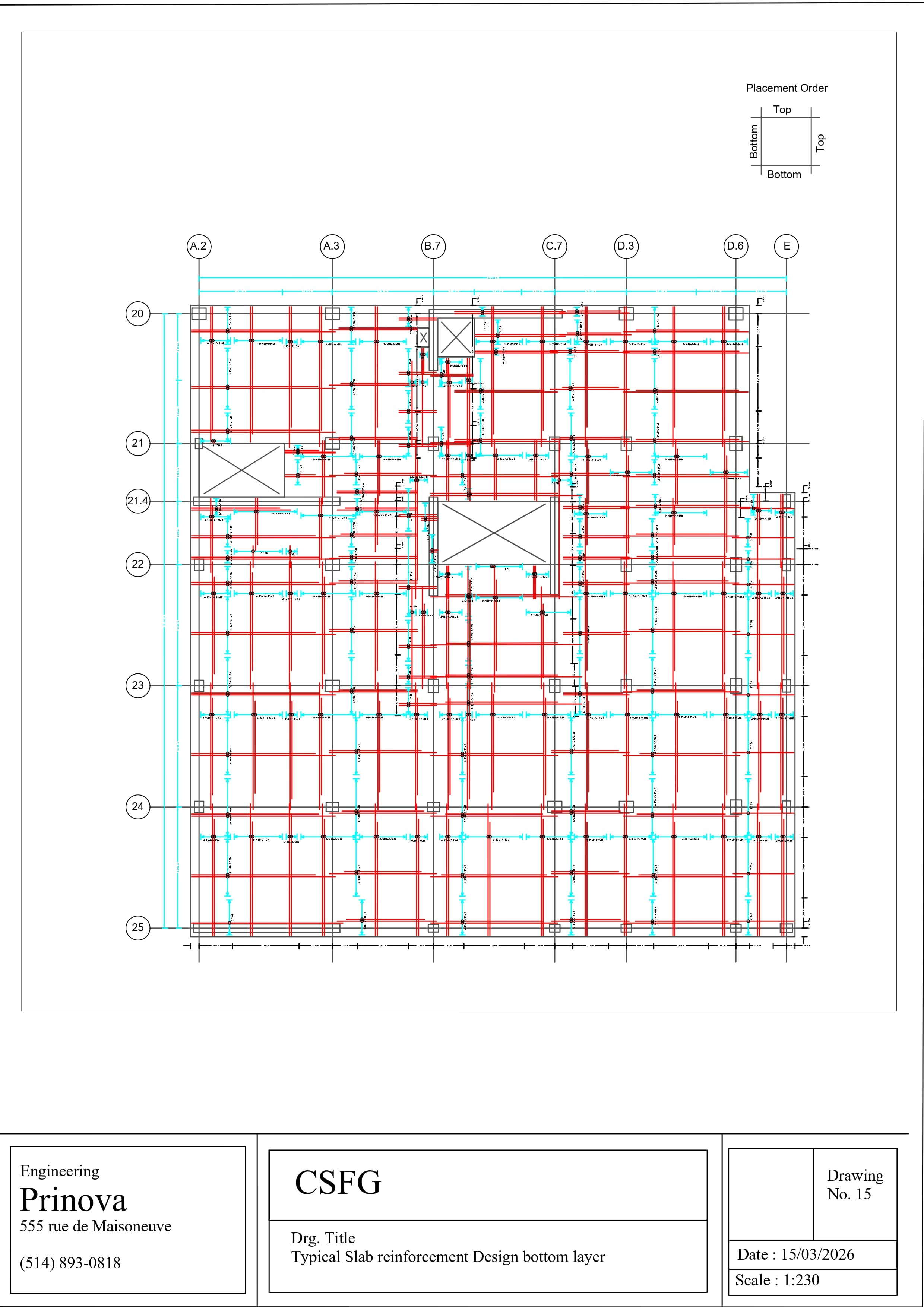 Slab Reinforcement Drawings sheet 1